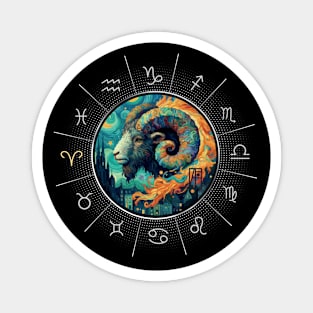 ZODIAC Aries - Astrological ARIRS - ARIRS - ZODIAC sign - Van Gogh style - 11 Magnet